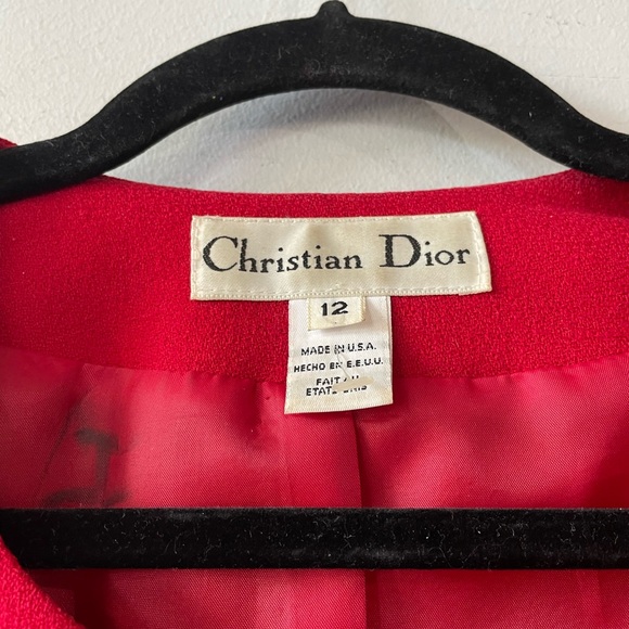 Vintage Christian Dior Red Wool Blazer with Gold Buttons | Christian Dior - Picture 4 of 11